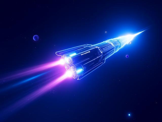 Screen capture of Stellar Runner fast-paced mobile gameplay with space racing visuals