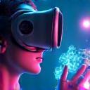 Virtual and augmented reality headset user interacting with immersive game environments